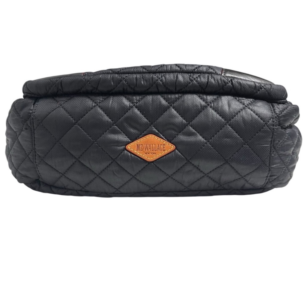 MZ WALLACE Medium Crosby Quilted Nylon Black Crossbody Magazine Tote Purse Bag - Picture 4 of 9